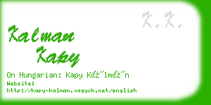 kalman kapy business card